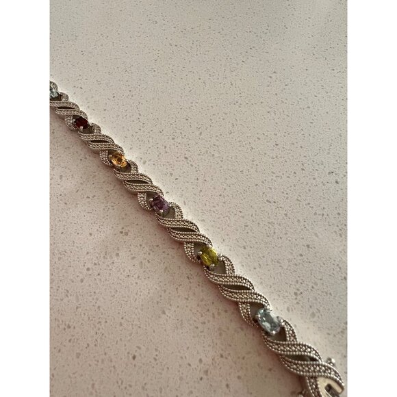 SAVVY CIE JEWELS diamond and multi gemstones bracelet - Picture 3 of 9